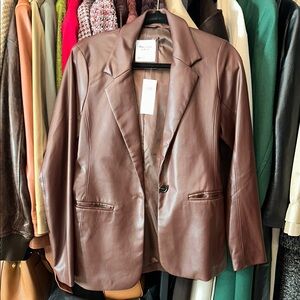 Abercrombie & Fitch Brown Faux Leather Jacket
